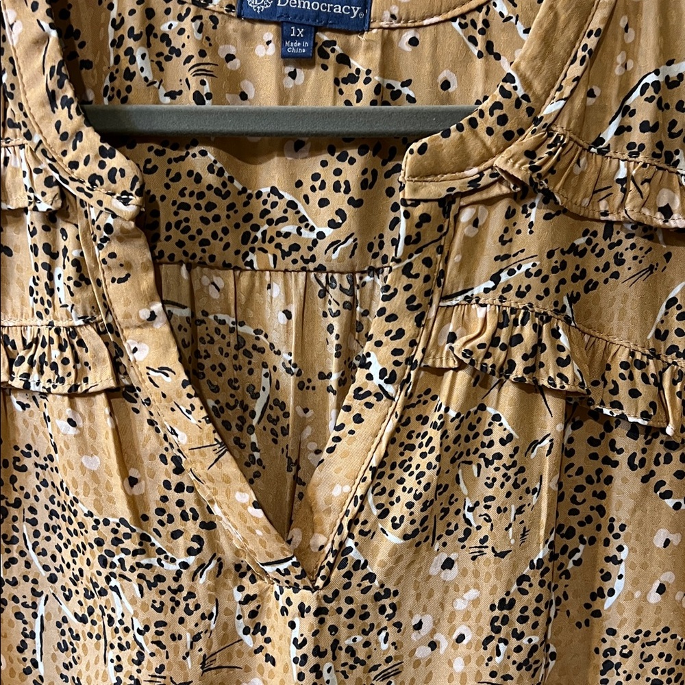 Democracy Animal Print Blouse - Brown 1x A playful piece - Picture 3 of 7